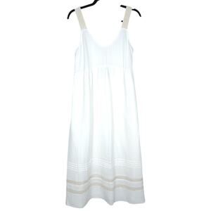 UpWest Womens White Maxi Dress Small Boho Sleeveless Beachy Coastal Grandmother